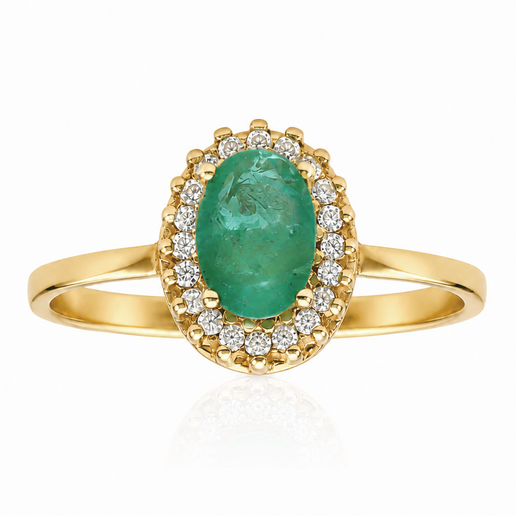 SORTIJA ORO 18KL  ESMERALDA FINA