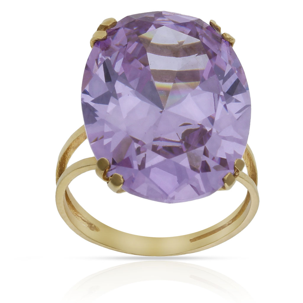 SORTIJA ORO 18KL - PIEDRA MALVA