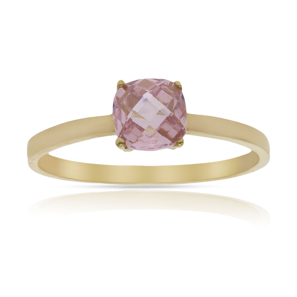 SORTIJA ORO 18KL - PIEDRA ROSA
