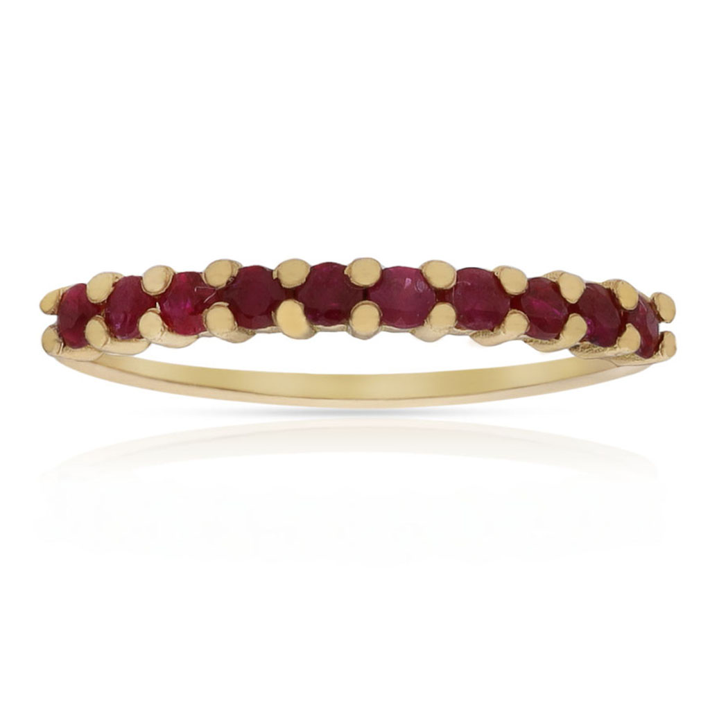 SORTIJA ORO 18KL 10 RUBIES FINOS