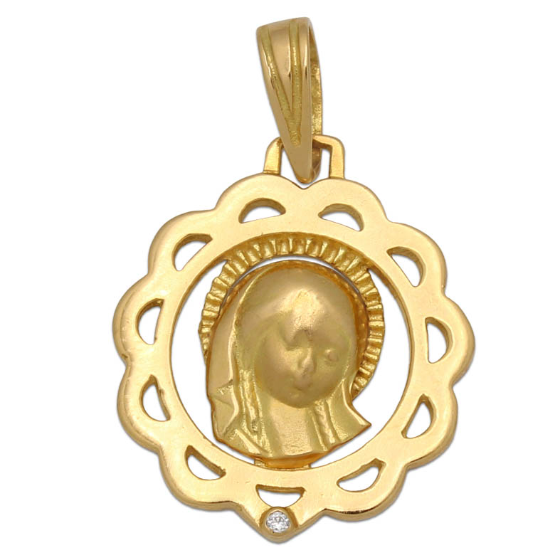 MEDALLA ORO 18KL VIRGEN NIÑA DE 18MM