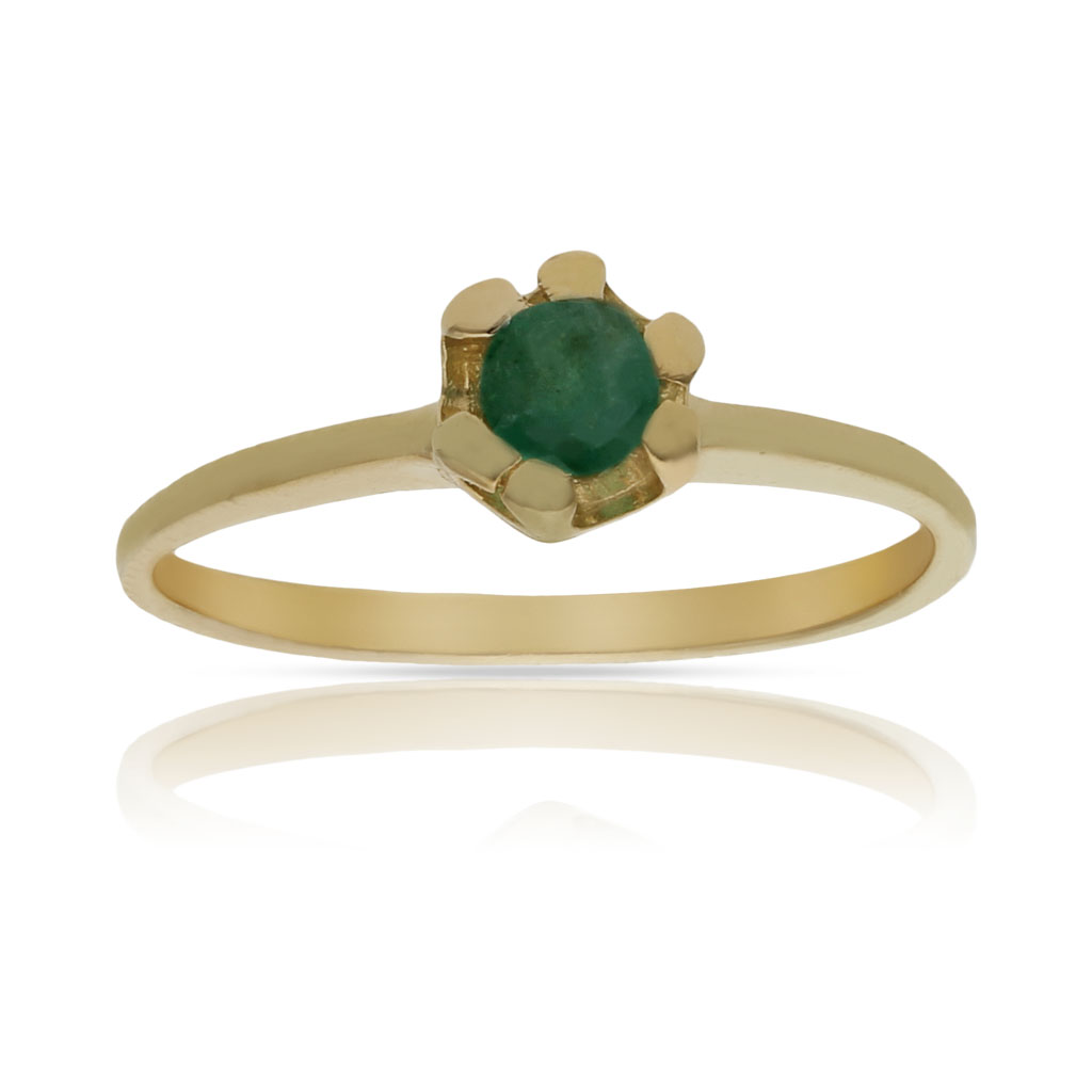SORTIJA ORO 18KL ESMERALDA FINA