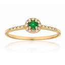 SORTIJA ORO 18KL ESMERALDA FINA + CIRCONITAS