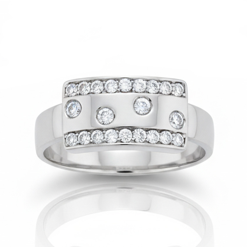 SORTIJA ORO BLANCO 18KL  CIRCONITAS