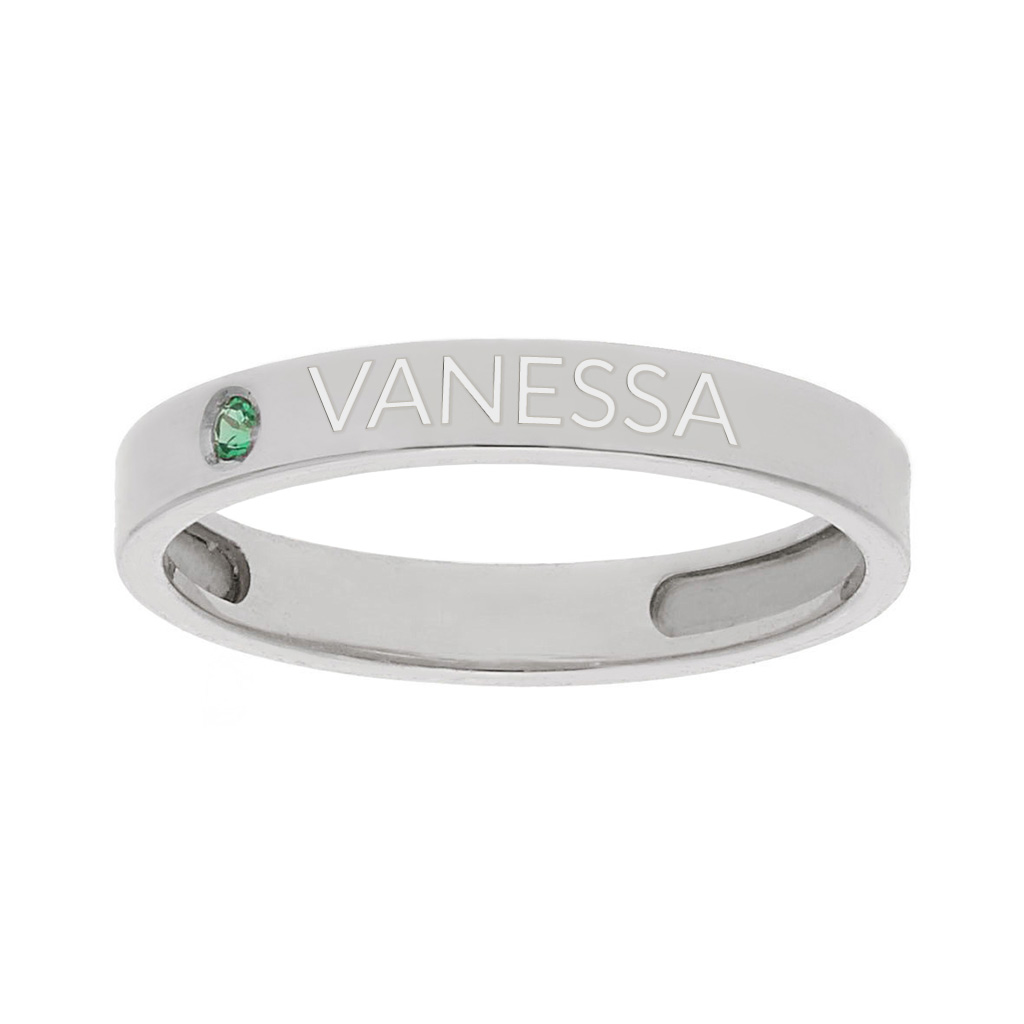 SORTIJA ORO BLANCO 18KL - 1 ANILLO PERSONALIZADO NOMBRE