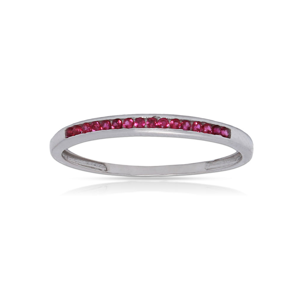 SORTIJA ORO BLANCO 18KL - CRISOPAL ROJO