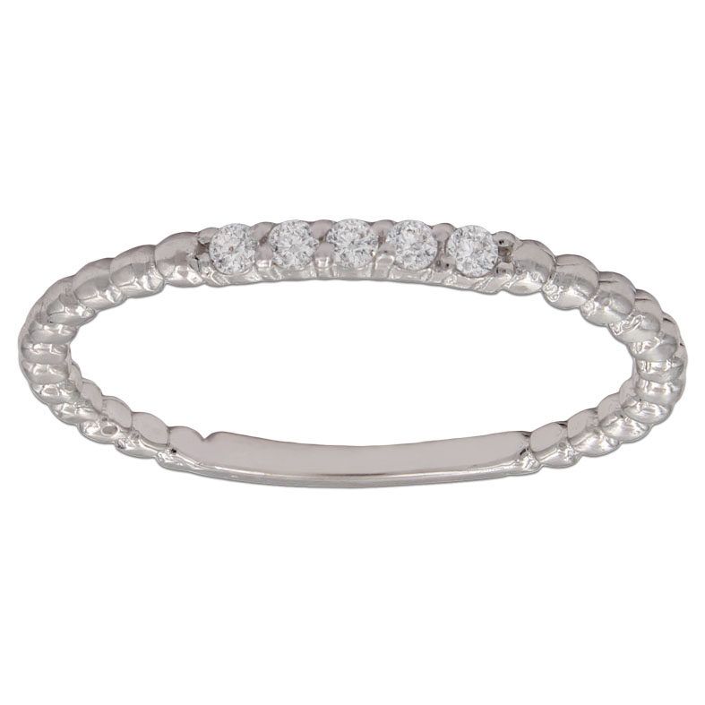 SORTIJA ORO BLANCO 18KL BOLAS CIRCONITAS