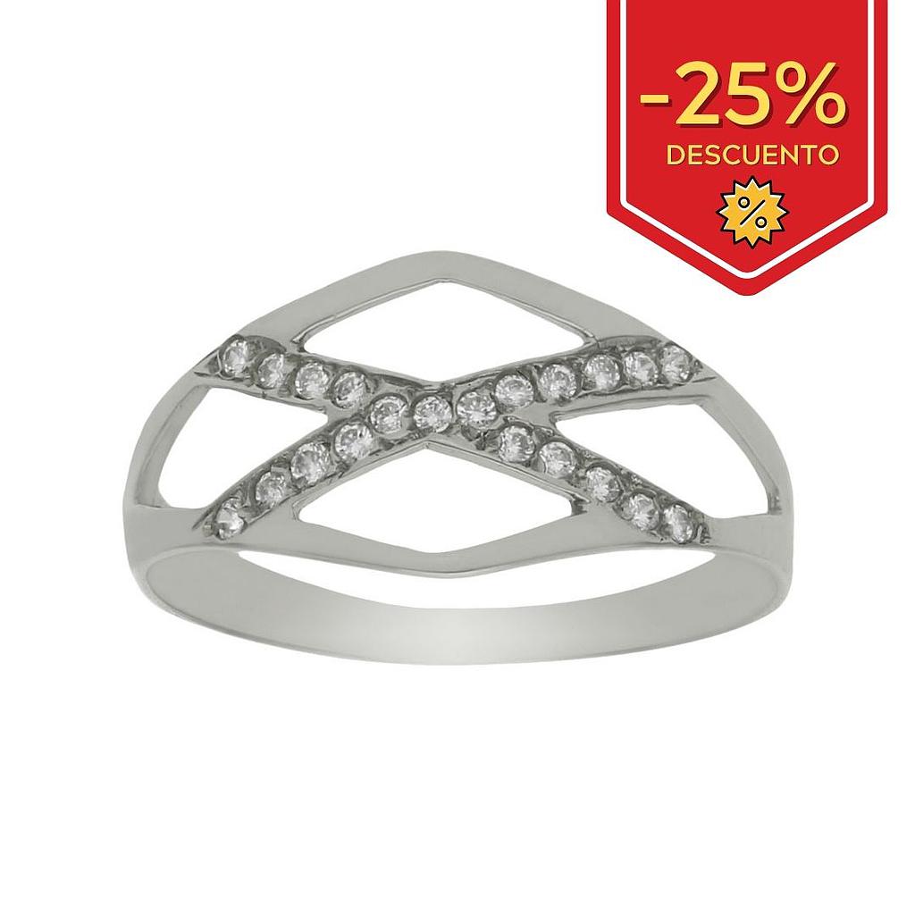 SORTIJA ORO BLANCO 18KL CIRCONITAS