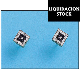PENDIENTE CUADRADO - PLATA 90 Y ORO 10
