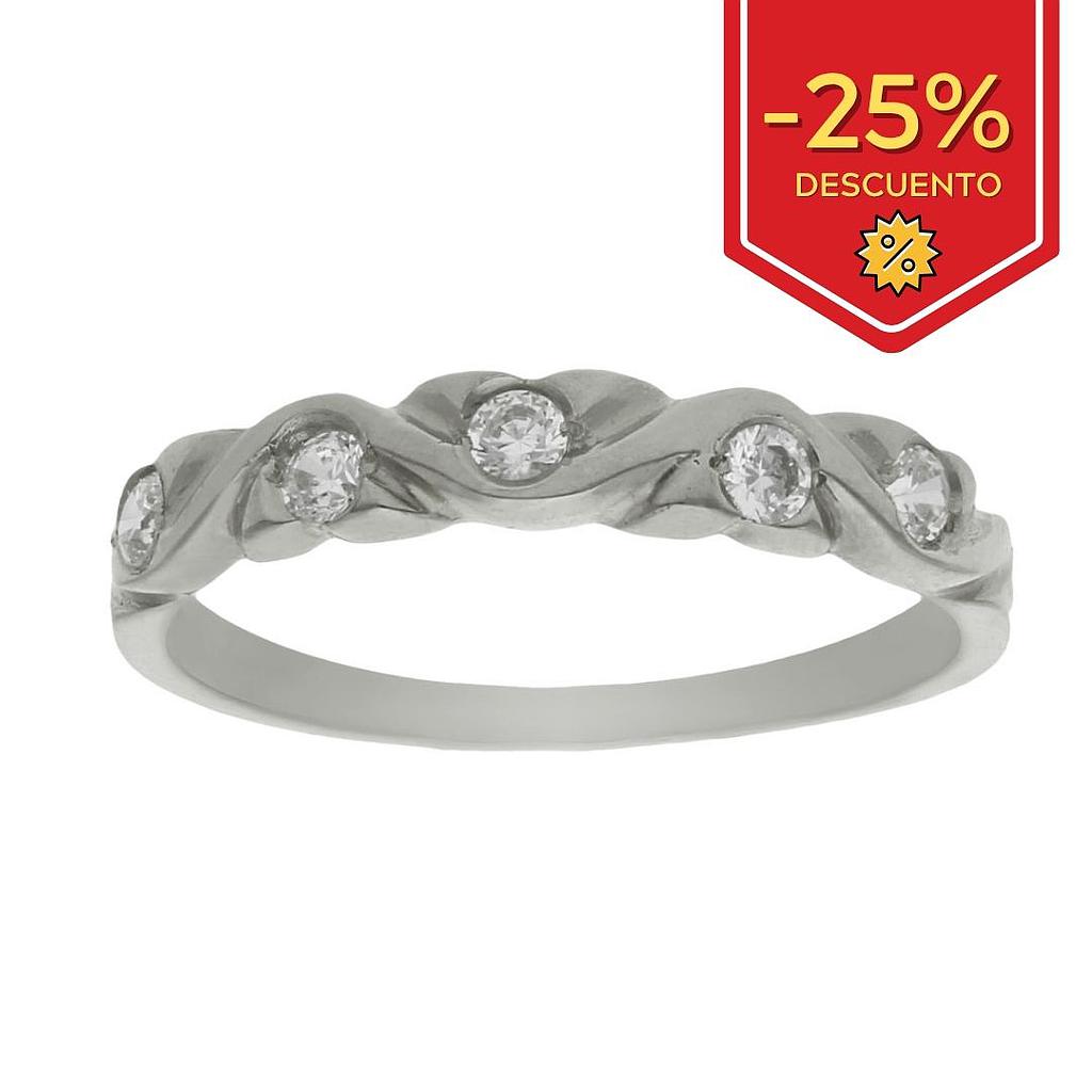 SORTIJA ORO BLANCO 18KL CIRCONITAS