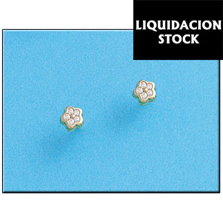 PENDIENTE FLOR - PLATA 90 Y ORO 10