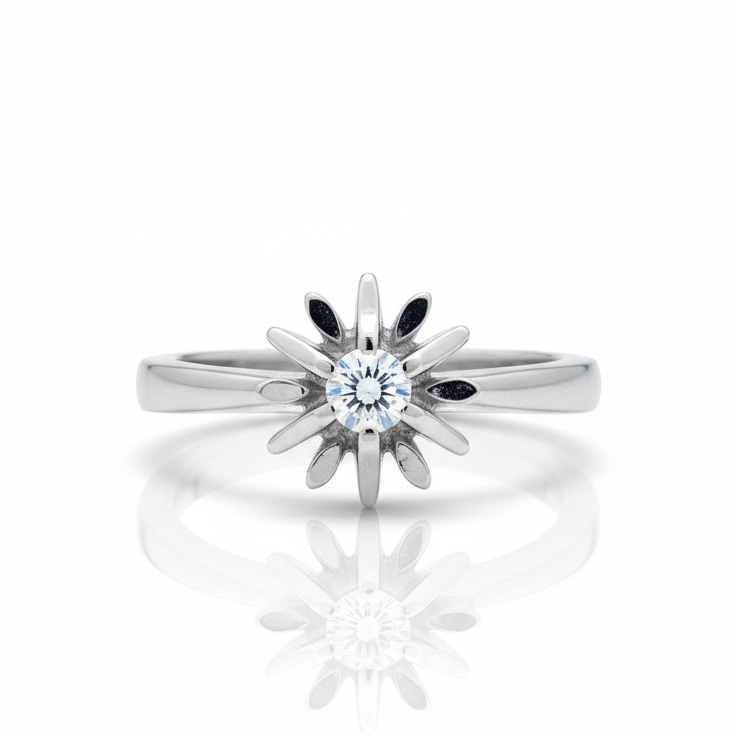 SORTIJA ORO BLANCO 18KL DIAMANTE