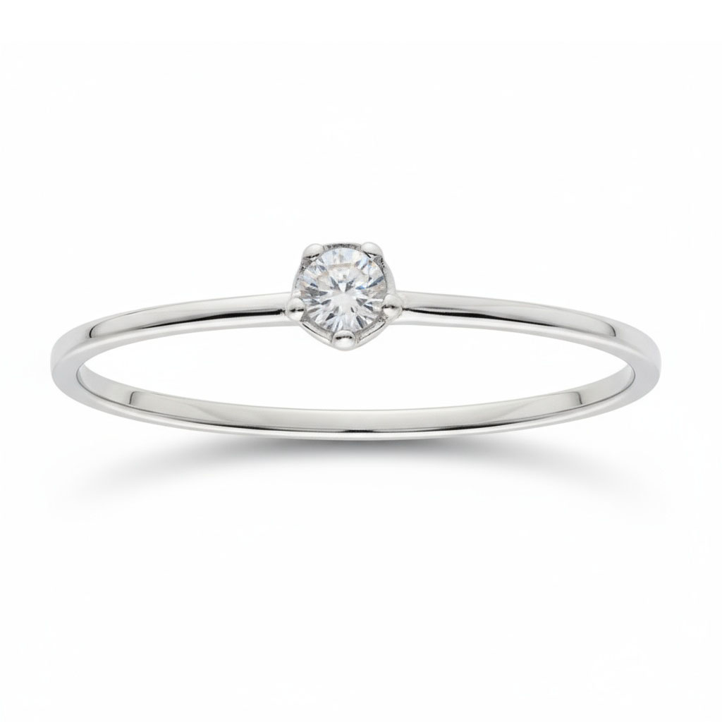 SORTIJA ORO BLANCO 18KL DIAMANTE - STOCK