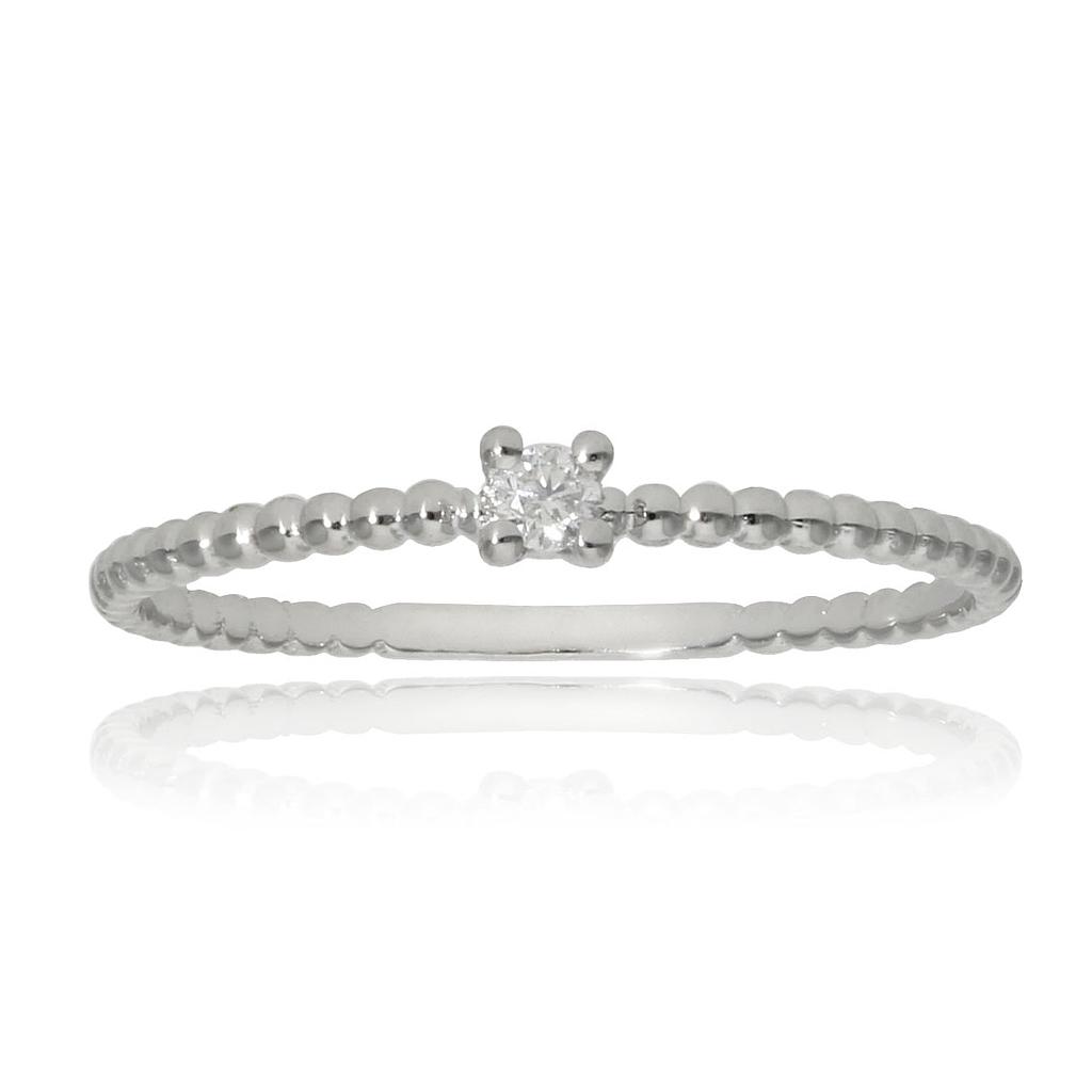 SORTIJA ORO BLANCO 18KL DIAMANTE - STOCK