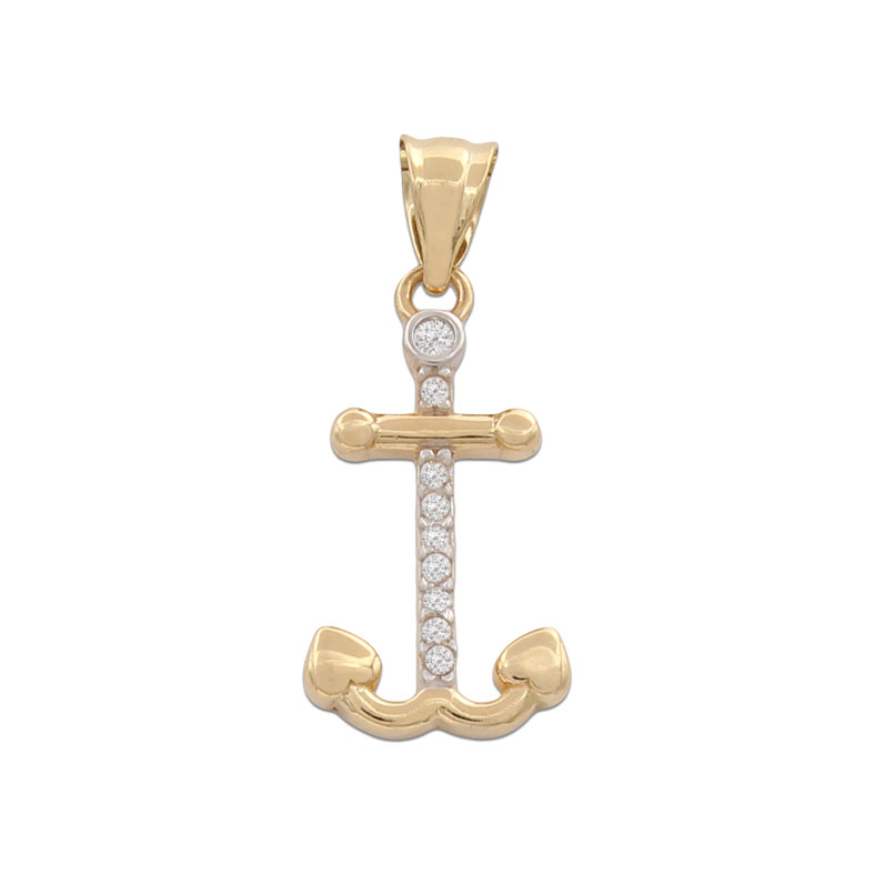 COLGANTE ORO 18KL ANCLA CIRCONITAS