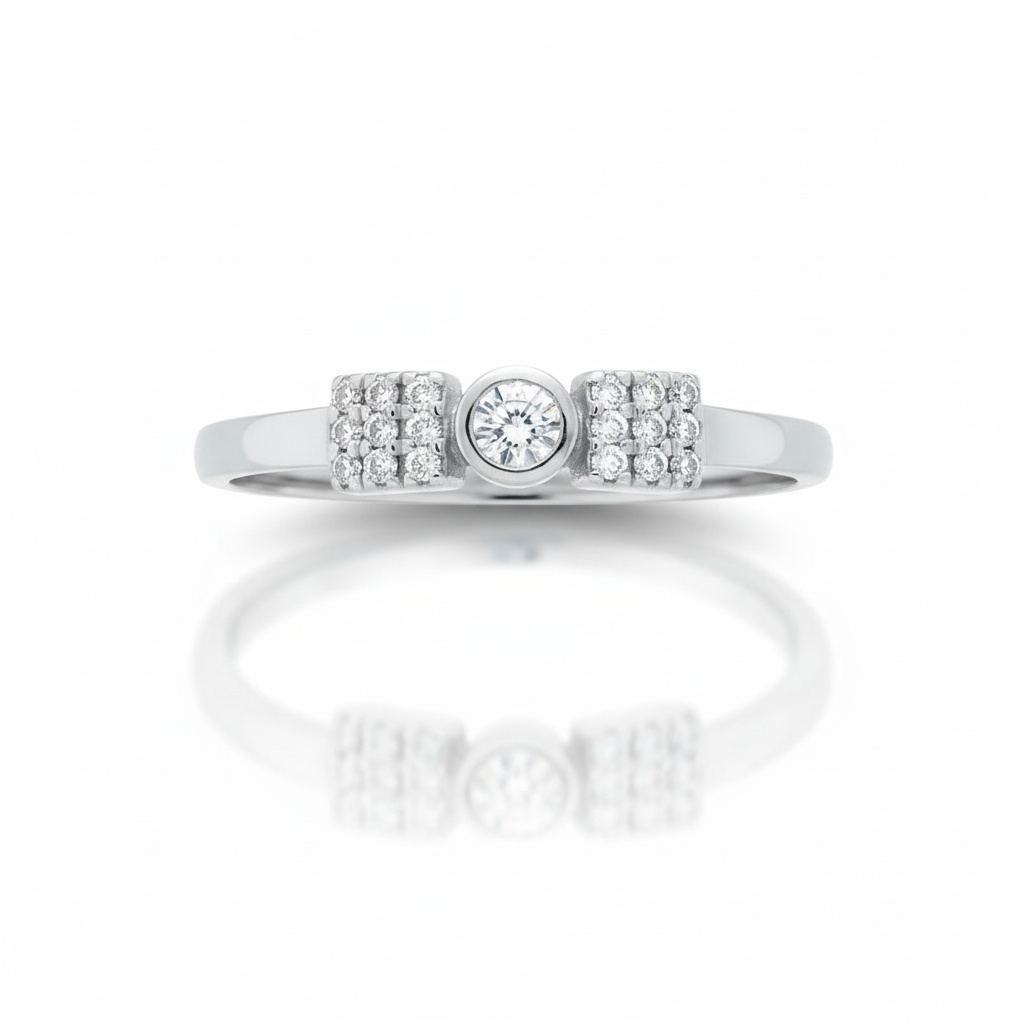 SORTIJA ORO BLANCO 18KL DIAMANTES