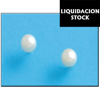 PENDIENTE PERLA 6MM - PLATA 90 Y ORO 10 