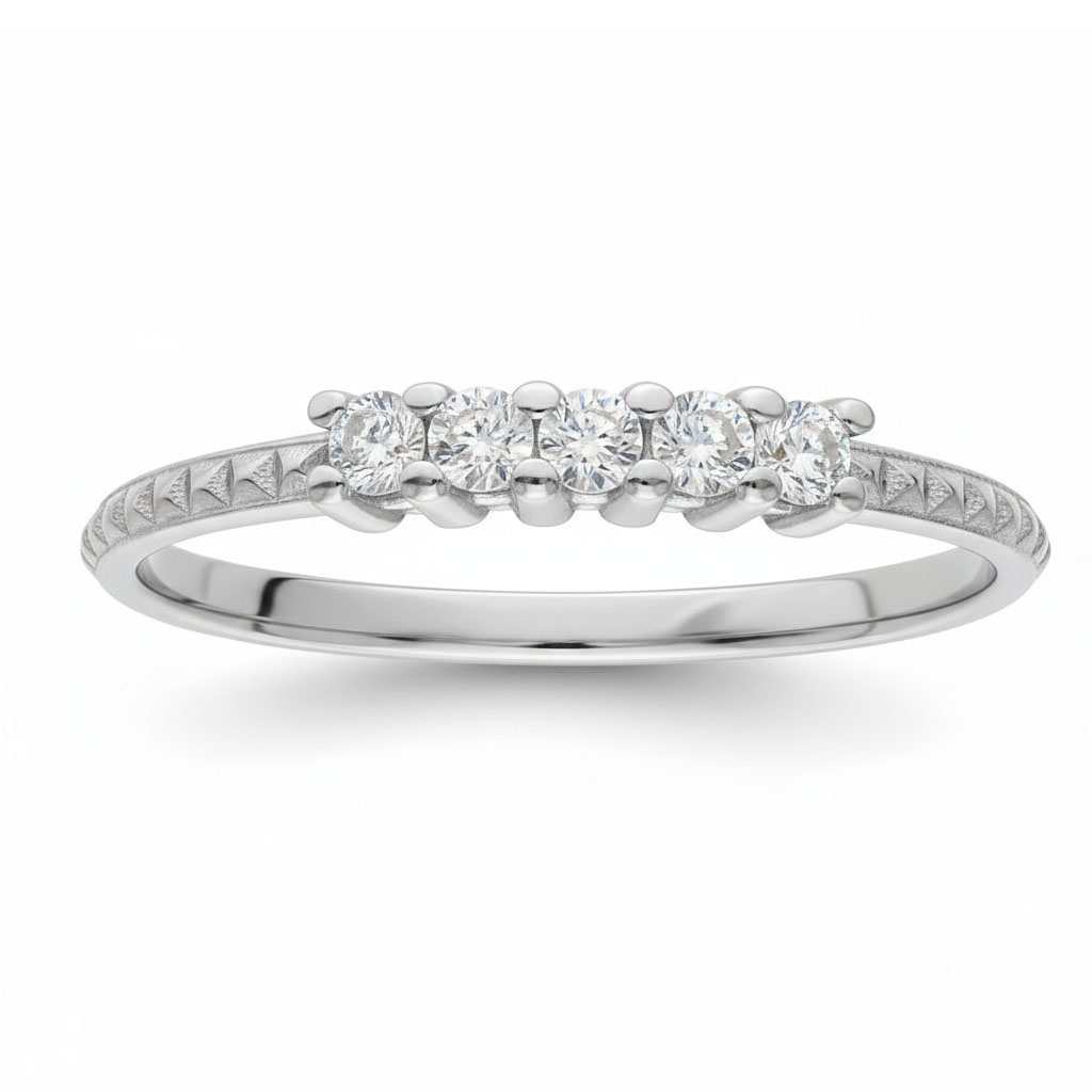 SORTIJA ORO BLANCO 18KL DIAMANTES - STOCK