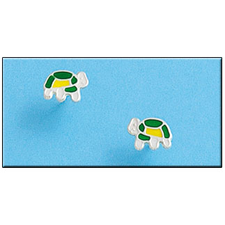 PENDIENTE TORTUGA ESMALTADA PLATA 925MM