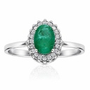 SORTIJA ORO BLANCO 18KL ESMERALDA FINA