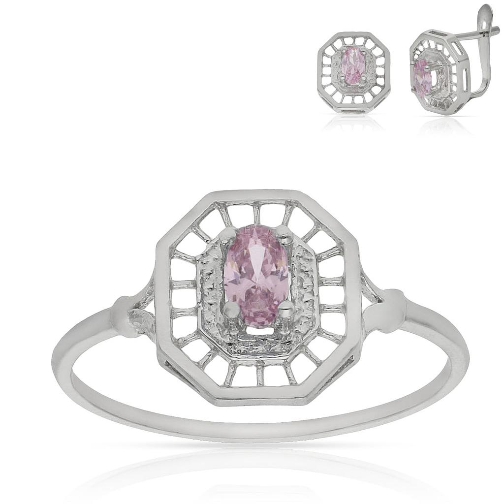 SORTIJA ORO BLANCO 18KL ROSA