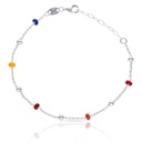 TOBILLERA PLATA 925MM BOLAS ESMALTADAS