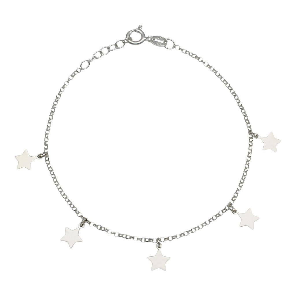TOBILLERA PLATA 925MM MINI CHARMS ESTRELLAS