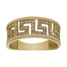 [S929] SORTIJA GRECA ORO 18KL CIRCONITAS