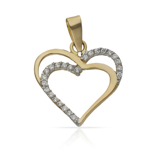 COLGANTE ORO 18KL CORAZON CIRCONITAS