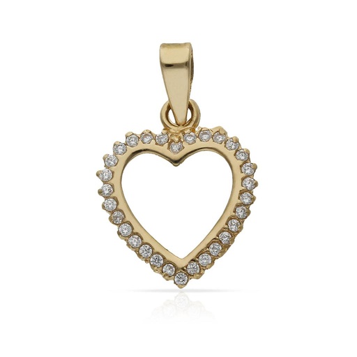 COLGANTE ORO 18KL CORAZON CIRCONITAS