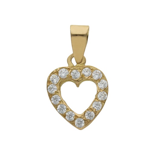 COLGANTE ORO 18KL CORAZON CIRCONITAS