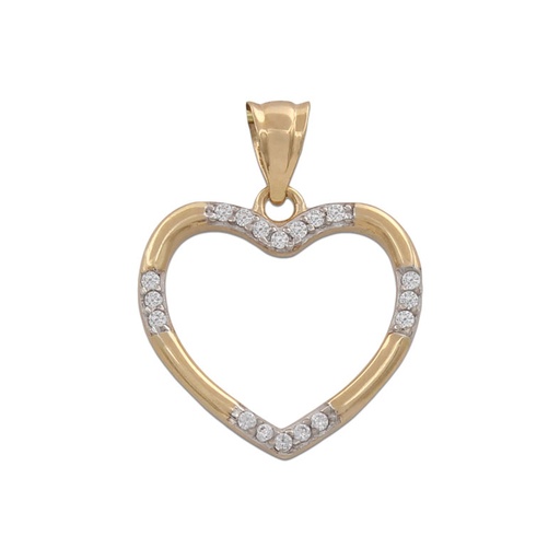 COLGANTE ORO 18KL CORAZON CIRCONITAS - 16x15MM
