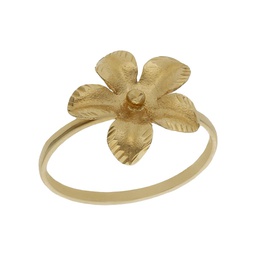[S684] SORTIJA ORO 18KL FLOR TALLADA