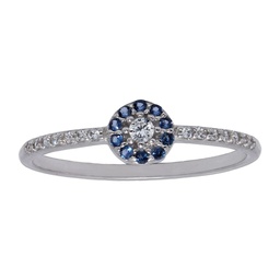 [S945] SORTIJA ORO BLANCO 18KL - COLOR AZUL