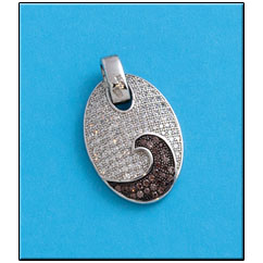 [AG593] COLGANTE CIRCONITAS MARRONES PLATA 925MM