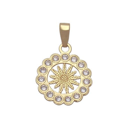 COLGANTE ORO 18KL FLOR EGUZKILORE - 12MM