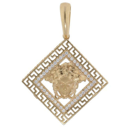 COLGANTE ORO 18KL GRECA - 31X31MM