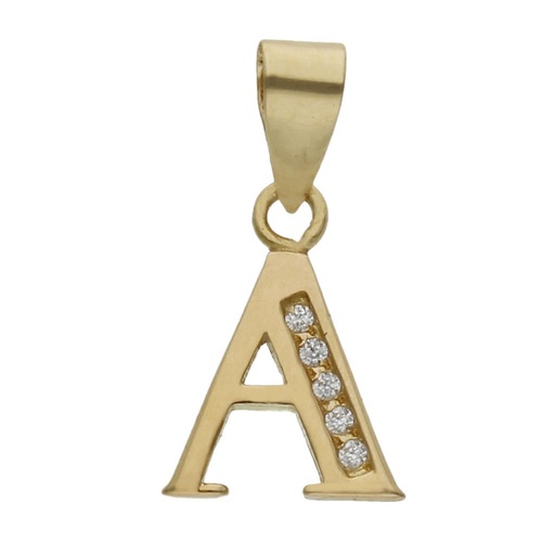 COLGANTE ORO 18KL LETRA CIRCONITAS - 9MM