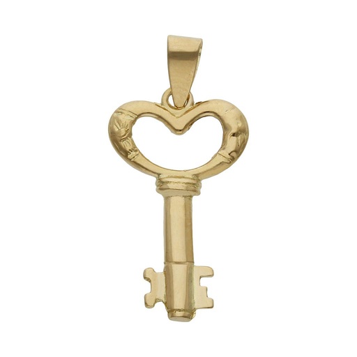 COLGANTE ORO 18KL LLAVE CORAZON - 13x23MM