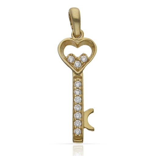 COLGANTE ORO 18KL LLAVE Y CORAZON