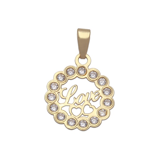 COLGANTE ORO 18KL LOVE CIRCONITAS - 12MM