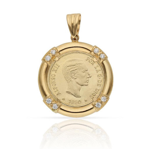 COLGANTE ORO 18KL MONEDA - 18MM