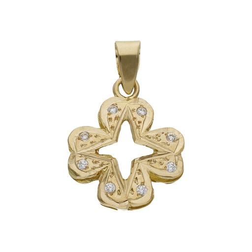 COLGANTE ORO 18KL TREBOL 4 HOJAS