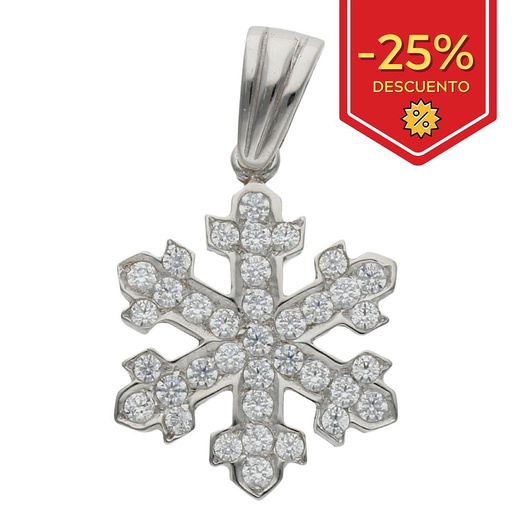 COLGANTE ORO BLANCO 18KL COPO DE NIEVE