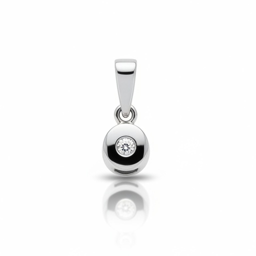 COLGANTE ORO BLANCO 18KL DIAMANTE CHATON - 5.50MM