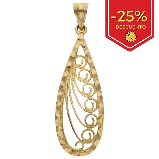 COLGANTE ORO DE 18KL CALADA LAGRIMA