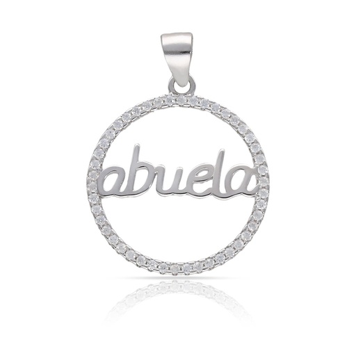COLGANTE PLATA 925MM ABUELA CIRCONITAS - 20MM