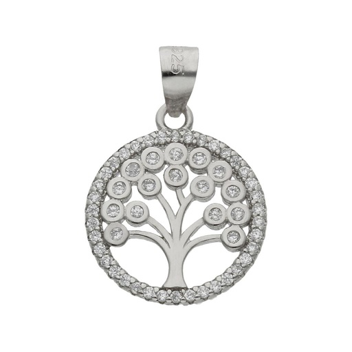 COLGANTE PLATA 925MM ARBOL DE LA VIDA CIRCONITAS- 15MM