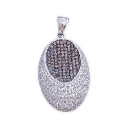 COLGANTE PLATA 925MM CIRCONITAS MARRONES