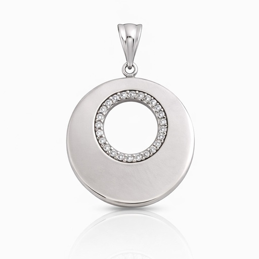COLGANTE PLATA 925MM CIRCULO CIRCONITAS